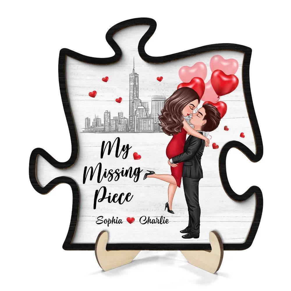 Puzzle Shaped Personalized Acrylic Plaque - Couple Gift - I Found My  Missing Piece