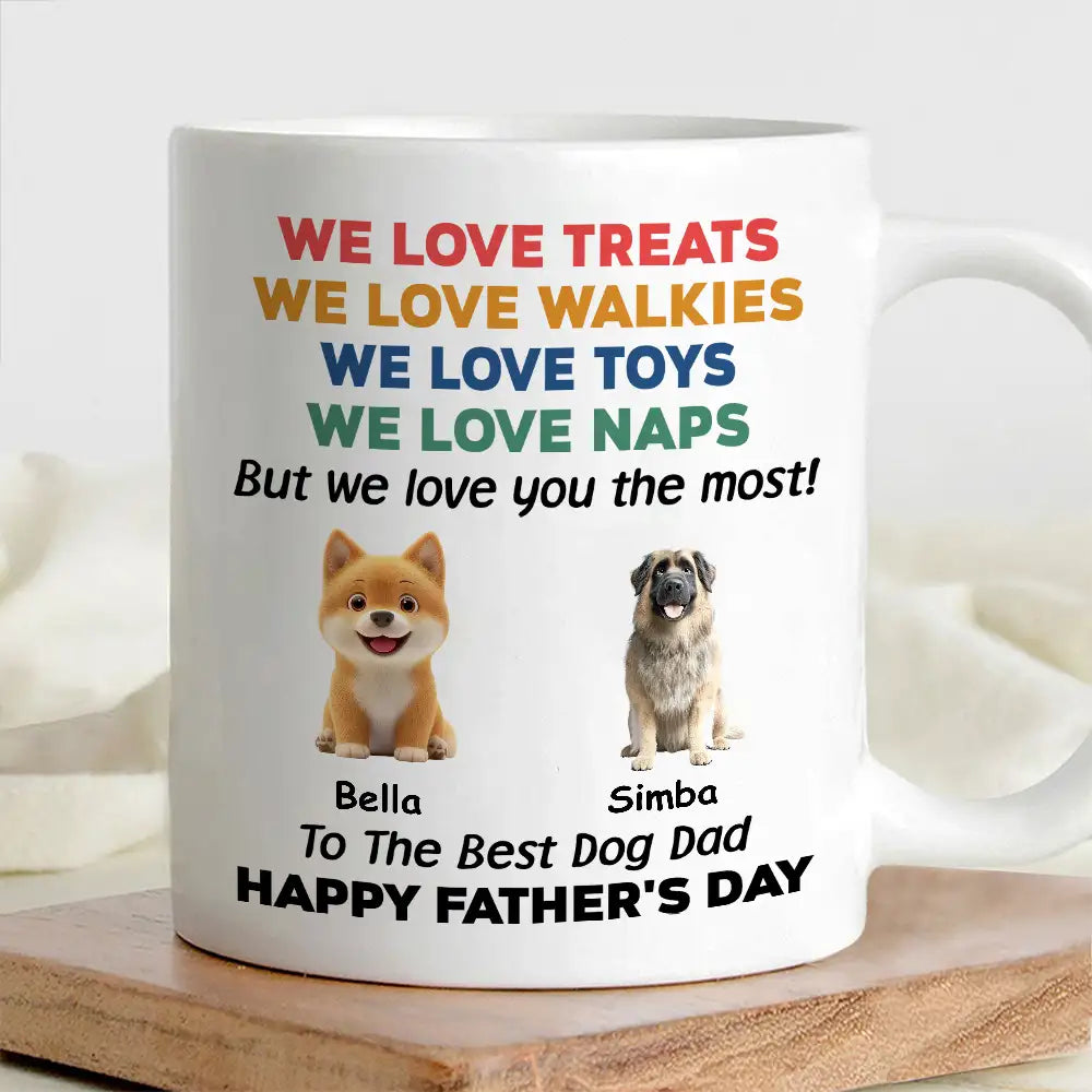 Custom Dog Dad Mug – “We Love You the Most!” Funny Father's Day Gift for  Pet Lovers, White Ceramic Cup