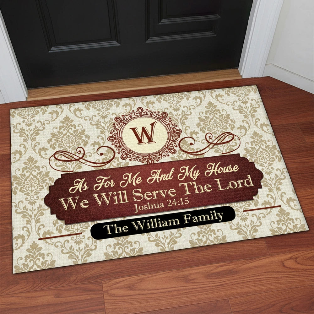 Personalized Doormat As For Me And My House We Will Serve The Lord Uni ...