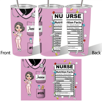 Personalized Nurse Nutrition Facts Cup, Wallet Card, Pillow,Plaque - Perfect Gift for Healthcare Heroes