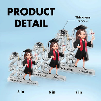 Shaped Acrylic Block Plaque Personalized Graduation Keepsake With Cap and Diploma - A Meaningful Gift for Your Grad