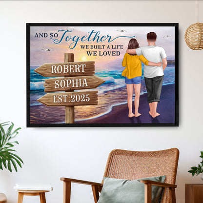 Romantic Beach Couple Music Magnet – You & Me Personalized Acrylic Keepsake, Wedding or Anniversary Gift