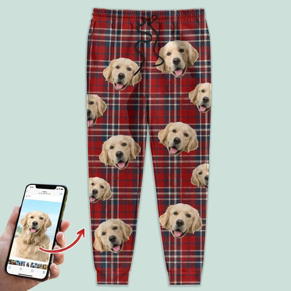 Custom Photo With Christmas Pattern Dog Men and Women's Sweatpants - Any Dog Lover Will Be Moved By This Gift