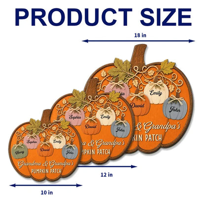 Personalized Wooden Sign, Grandma & Grandpa's Pumpkin Patch, Unique Autumn Gift for Grandparents