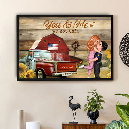 You & Me Rustic Vintage Truck Themed Couple Poster, Romantic Gift for Anniversaries