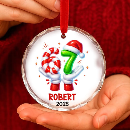 Personalized Ceramic Ornament with Six Seven Slang Design, Funny Gen Alpha Christmas Ornament, Unique Teen Gift for Tree Decorating & Holiday Laughs