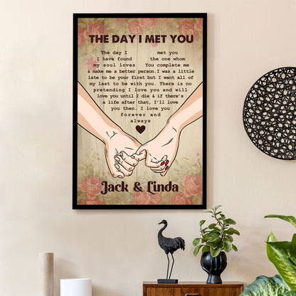 Couple Holding Hands Custom Vertical Poster – "Forever Love" Perfect Romantic Holiday Gift