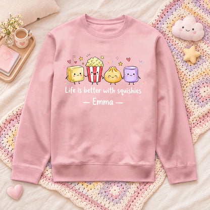 Personalized Youth Sweatshirt with Cute Squishy Characters, Everyday Wear and Unique Gift for Kids