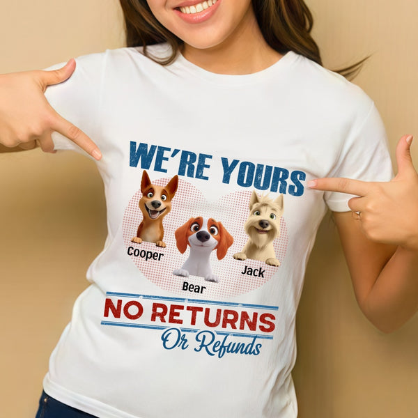 Custom Pet Lover Hoodie - Cute Dogs Design - "No Returns No Refunds" - Personalized Gift for Dog Parents