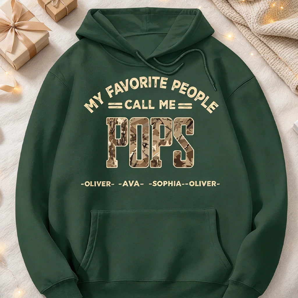 Personalized Sweatshirt with Camo Pop Pop Quote, Casual Unique Gift for Grandpa