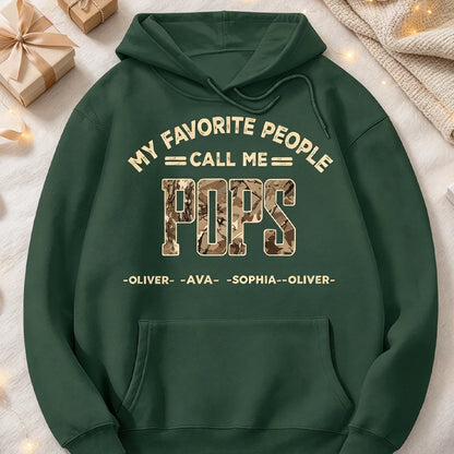 Personalized Sweatshirt with Camo Pop Pop Quote, Casual Unique Gift for Grandpa