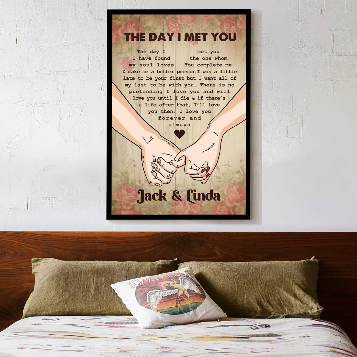 Couple Holding Hands Custom Vertical Poster – "Forever Love" Perfect Romantic Holiday Gift