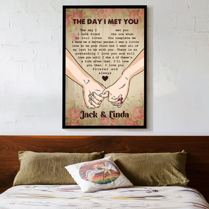 Couple Holding Hands Custom Vertical Poster – "Forever Love" Perfect Romantic Holiday Gift