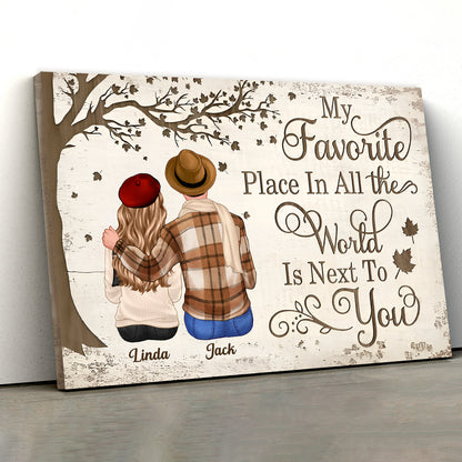 Personalized Couples Poster – Custom Name Romantic Canvas Print