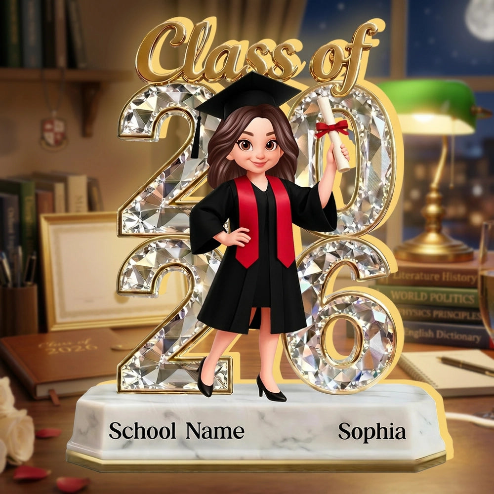 Custom Graduation Plaque with Warm Glow Light Base - Personalized Name ...