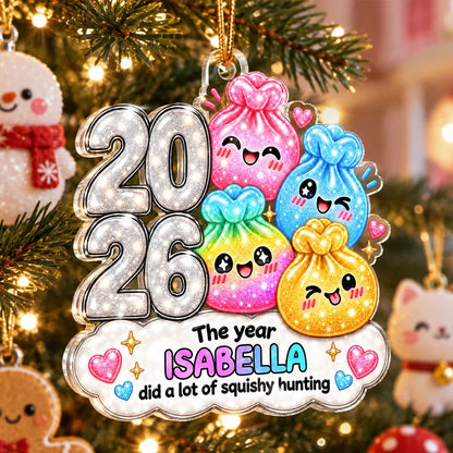 Cute Acrylic Ornament, Personalized Squishy Hunting Keepsake Hanging on a Christmas Tree, Creative Gift for Kids and Teens