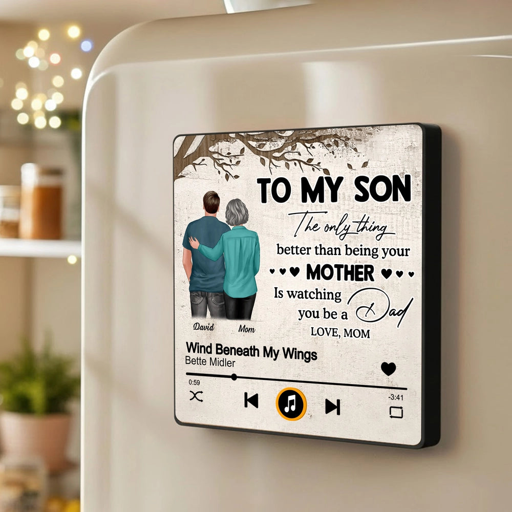 Acrylic Music Magnet Personalized To My Son Keepsake Fridge Decor Unique Gift From Mom