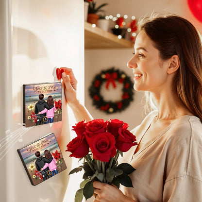 You & Me We Got This Acrylic Music Magnet – Custom Couple Hugging with Roses, Romantic Keepsake for Fridge or Car and a Beautiful, Unique Gift Idea