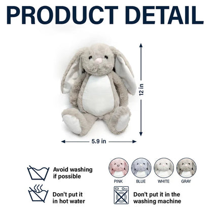 Personalized Plush Bunny with Positive Affirmations, Sweet Nursery Keepsake, Unique Gift for Kids