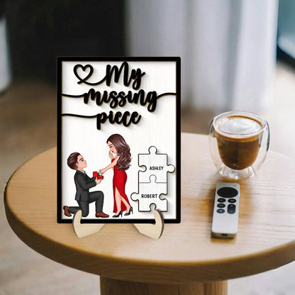 Special Moment Couple Proposal 2-Layered Wooden Plaque, Personalized Couple Proposal Engagement Anniversary Keepsake, Heartfelt Decoration For Couples
