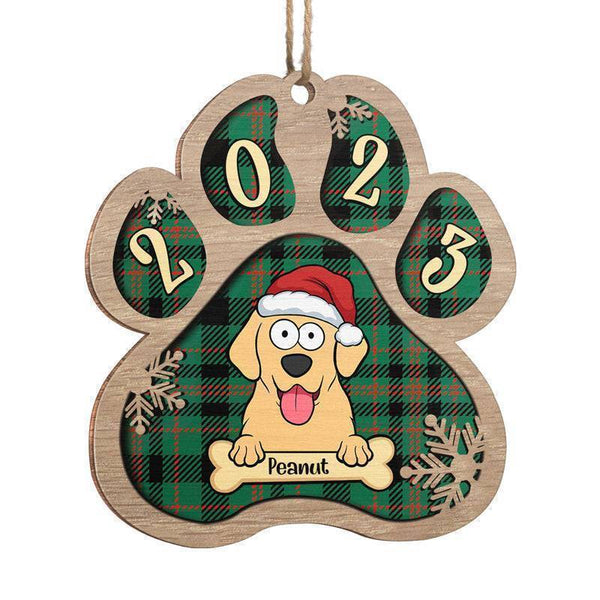 Dog/Cat Personalized Custom Ornament/Pendant - Wood Paw Shaped - Christmas Gift For Pet Owners, Pet Lovers