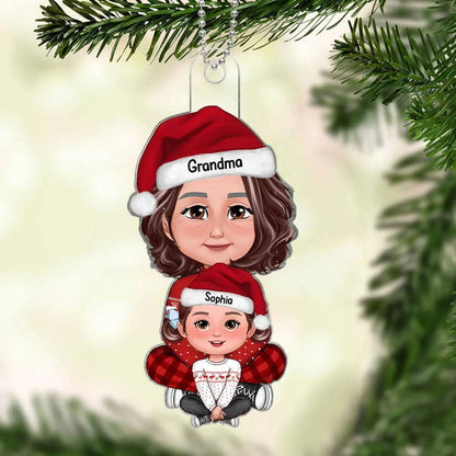 Personalized Grandma and Grandchild Christmas Ornament - Custom Family Gift Keepsake for Holiday Memories