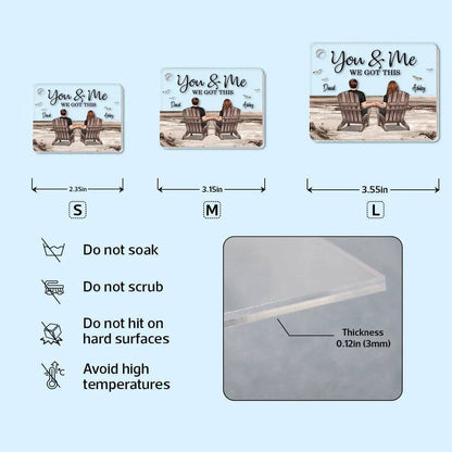 Seaside Memories - Personalized Vintage Beach Couple Acrylic Or Wooden Keychain - A Timeless Anniversary Gift for Him & Her