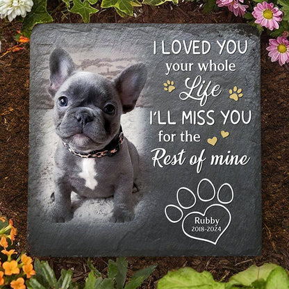 Personalized Dog Memorial Square Stone, Custom Missing You Quote, Unique Sympathy Gift for Pet Owners