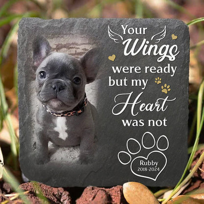 Personalized Dog Memorial Square Stone, Custom Missing You Quote, Unique Sympathy Gift for Pet Owners
