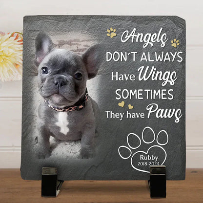 Personalized Dog Memorial Square Stone, Custom Missing You Quote, Unique Sympathy Gift for Pet Owners