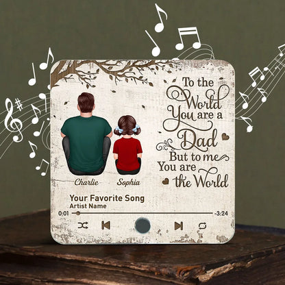 Father’s Day Acrylic Music Magnet – Personalized Back View Design with Name & Song – Gift to Dad