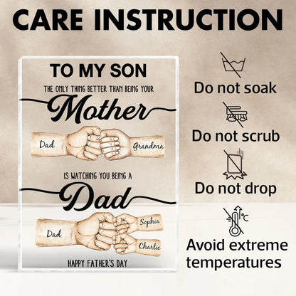 Heartfelt Plaque Gift – “Better than being your Father/Mother” – Special Father’s Day Tribute for Son