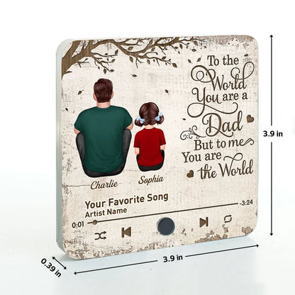 Father’s Day Acrylic Music Magnet – Personalized Back View Design with Name & Song – Gift to Dad