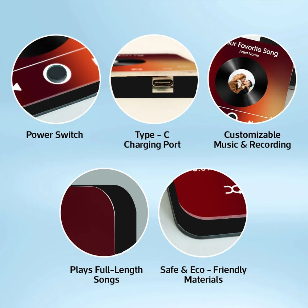 Personalized Acrylic Music Magnet with Couple Photo – Custom Song and Artist Name