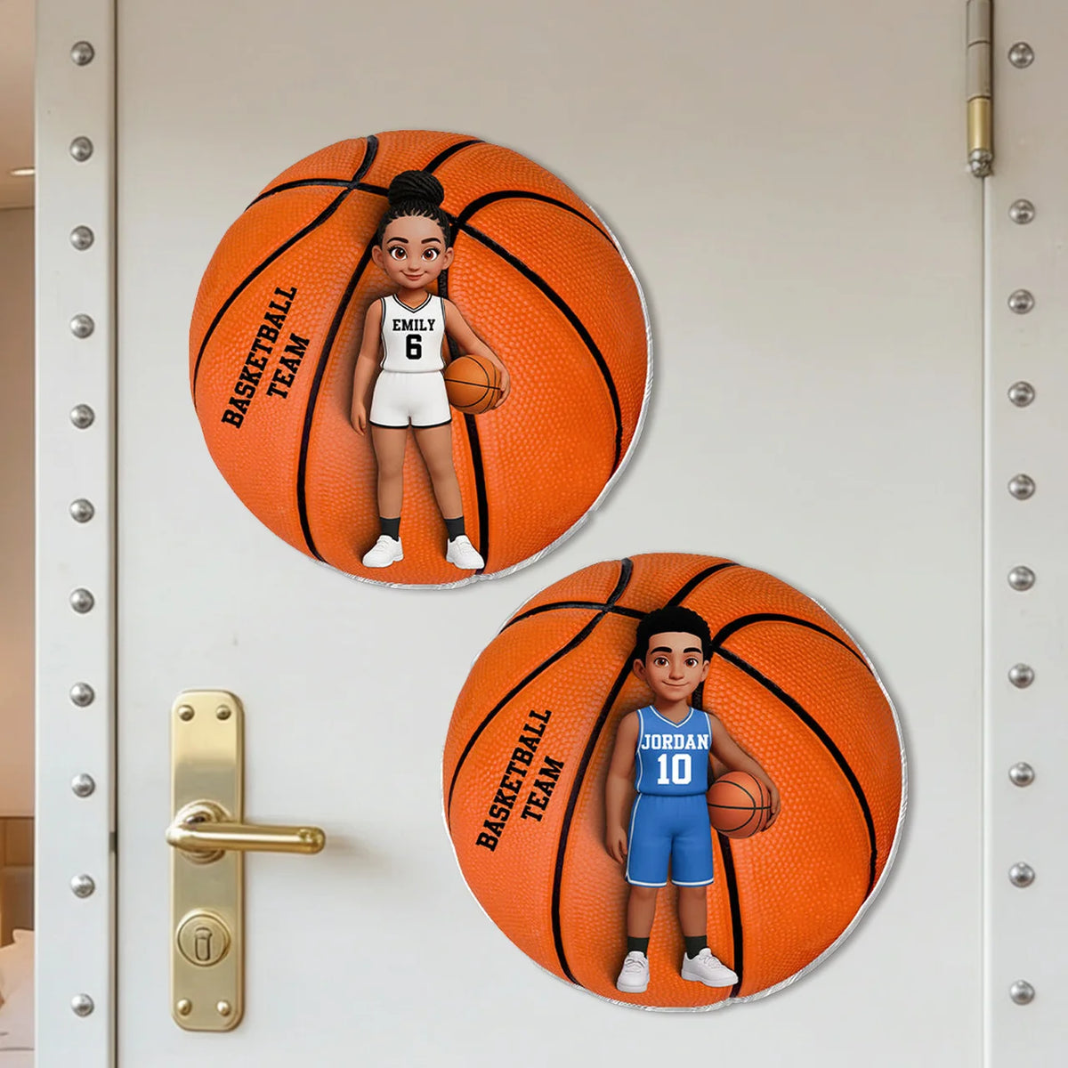 Personalized Acrylic Fridge Magnet with Cartoon Basketball Player, Unique Gift for Son or Daughter