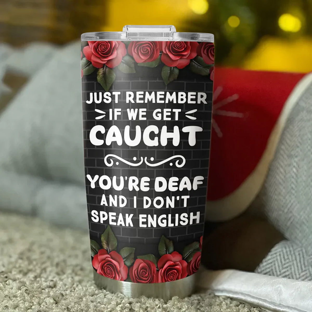 Personalized Insulated Travel Tumbler, Cartoon Friend Partners in Crime Unique Creative Gift