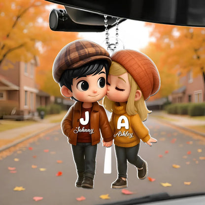 Personalized Couple's Acrylic Car Hanger – A Perfect Gift for Lovers