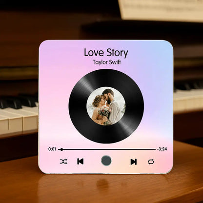 Personalized Acrylic Music Magnet with Couple Photo – Custom Song and Artist Name