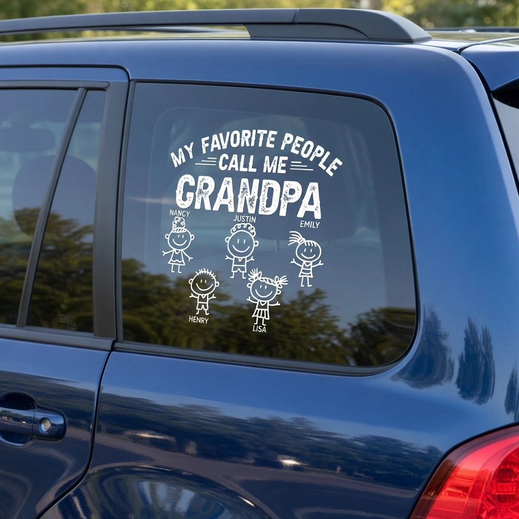 My Favorite People Call Me Grandpa Sticker Decal, Personalized Family ...