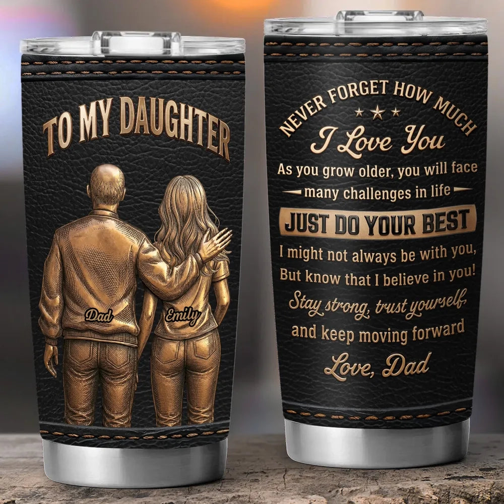 Personalized Insulated Travel Tumbler For Daughter, Unique Creative Gift From Dad