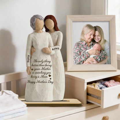Custom 2-Layer Wooden Plaque with Sweet Motherhood Message - Meaningful New Mom Gift for Nursery or Living Room
