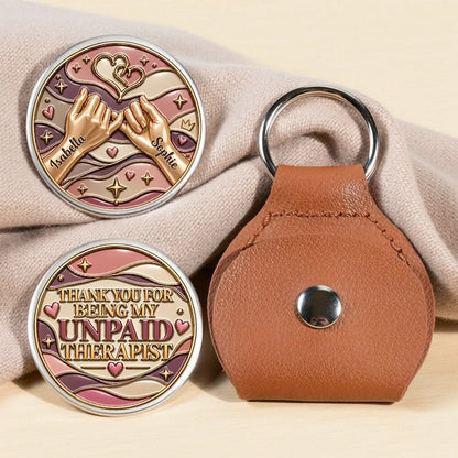 Personalized Pocket Hug with Pinky Promise Hands, Pink & Gold Unique Friendship Gift