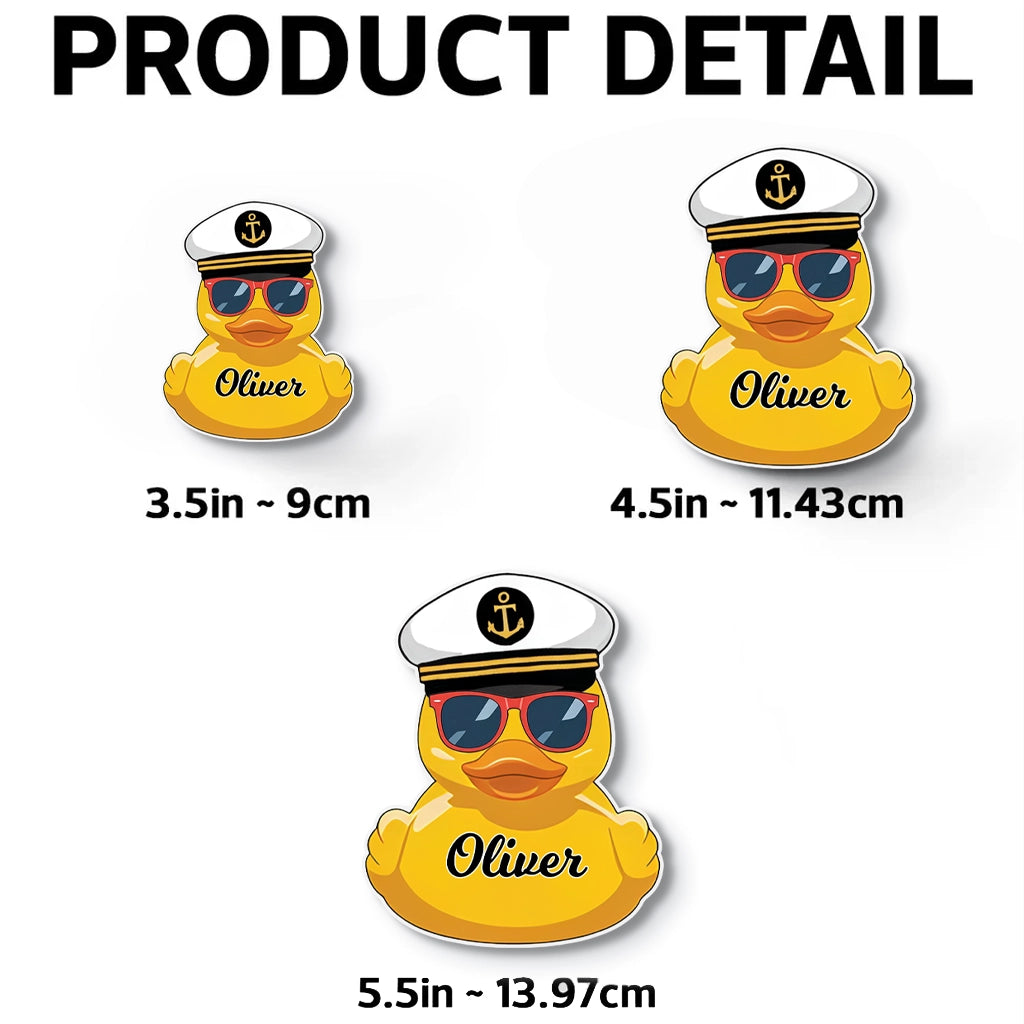 Personalized Acrylic Magnet Captain Duck Cruise Door or Fridge Decor Cute Nautical Gift for Couple Family Friends