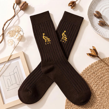 Custom Embroidered Combed Cotton Socks For Boyfriend, Creative Gift With Playful Romantic Detail