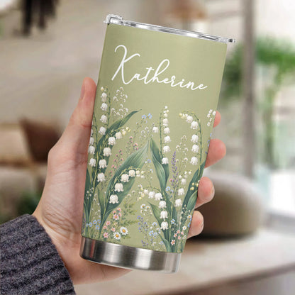 Personalized Insulated Travel Tumbler, Wildflower Keepsake, Creative Gift for Sister or Friend