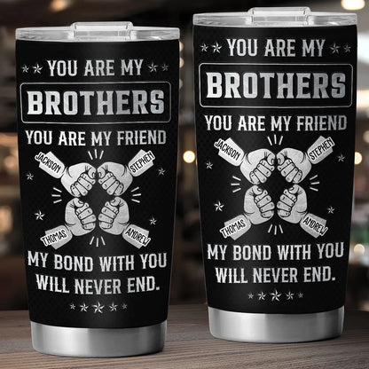 Personalized Insulated Travel Tumbler Brothers Quote Fist Bump Design Unique Gift For Brother Friendship Keepsake