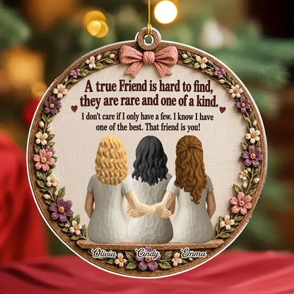 A True Friend Is Hard to Find Acrylic Ornament, Friends Arm in Arm, Creative Personalized Friendship Gift