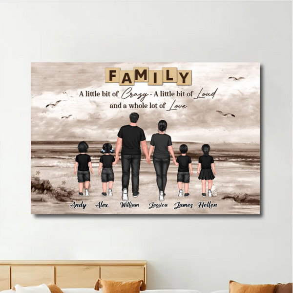 Family Walking Back View Personalized Poster or Canvas or Plaque or Keychain or Ornament - Custom Gift for Family Memories