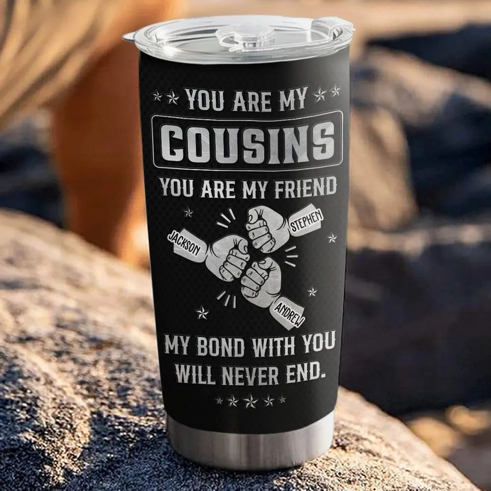 Personalized Insulated Travel Tumbler Brothers Quote Fist Bump Design Unique Gift For Brother Friendship Keepsake