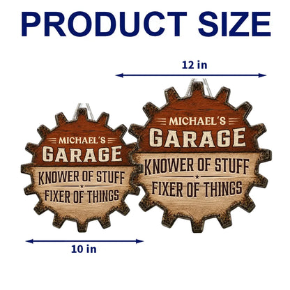 Rustic Gear Wooden Sign, Personalized Garage Decor with Fixer Quote, Creative Gift for Husband